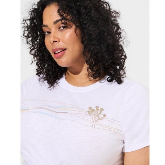 Torrid Joshua Tree Classic Fit Super Soft Slub Crew Neck Baby Tee Plus Sz 1X NWT - Picture 1 of 8